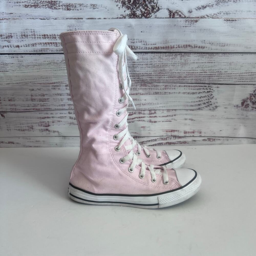 CONVERSE CHUCK TAYLOR YOUTH ALL STAR XXHI KNEE HIGH BOOTS PINK SIZE 2 - Picture 4 of 9